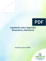 Legislacion Sobre Seguridad Alimentaria y Nutricional