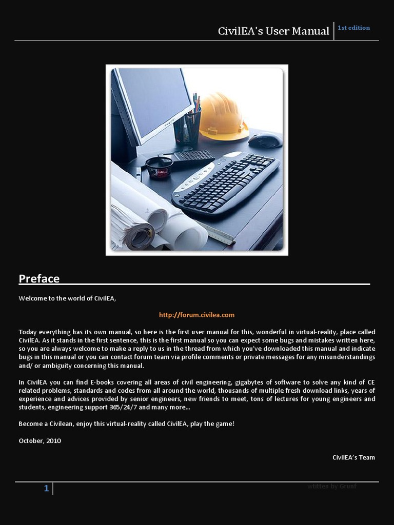 CivilEA's User Manual (1st Ed) | PDF | Internet Forum | Cyberspace