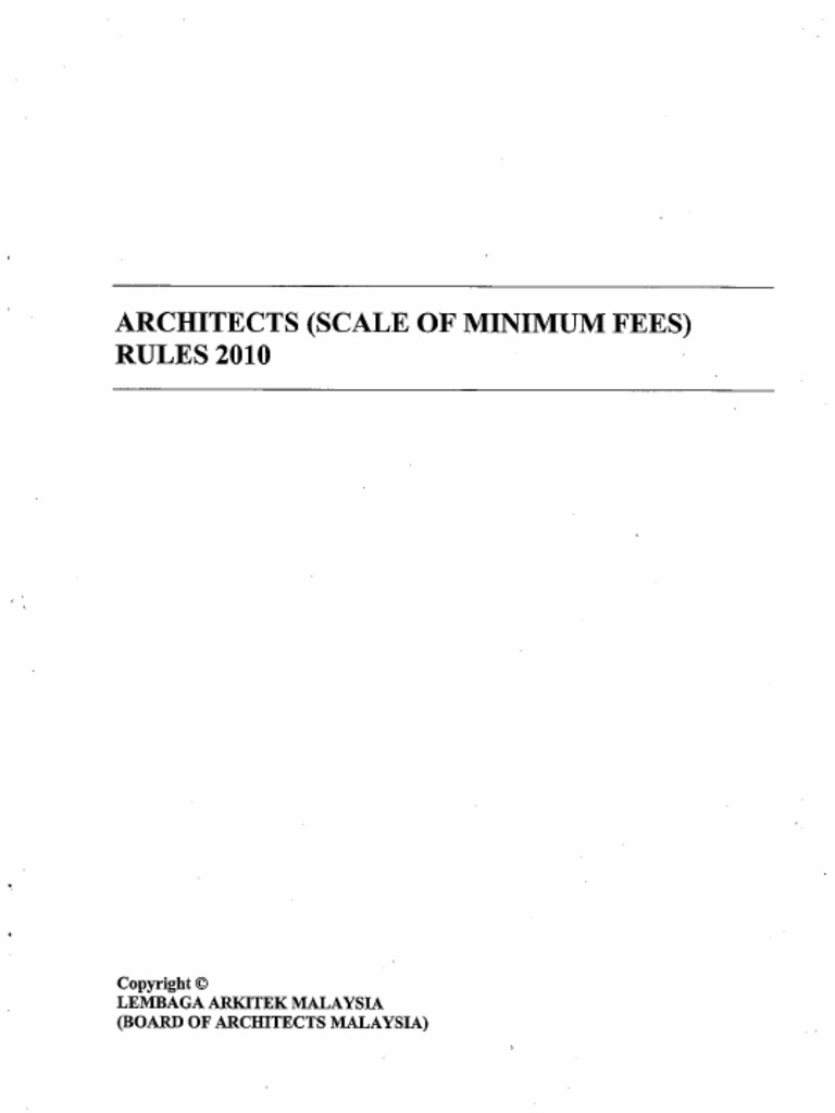 Architects (Scale of Minimum Fees) Rules 2010 PDF