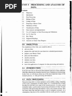 Unit 5 Processing and Analysis of Data: Coritents