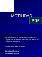 Motilidad: tipos, clasificación y exploración