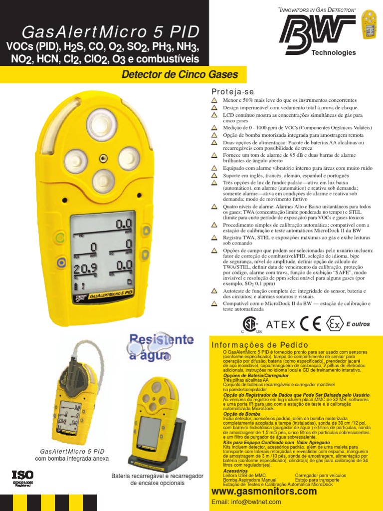 Gas Alert Micro 5 Pid PDF Gases Química