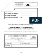 Prova de Comprensió Oral: Certificat de Nivell C2 - Idioma Valencià Certificado de Nivel C2 - Idioma Valenciano