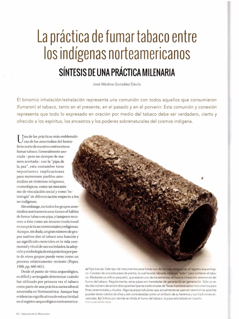 La Práctica de Fumar Tabaco Entre Los Indígenas Norteamericanos ...