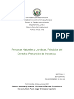 Personas Naturales y Jurídicas, Principios Del Derecho - Presunción de Inocencia.