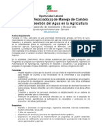 Profesor (A) Asociado (A) de Manejo de Cambio Climático y Gestión Del Agua en La Agricultura