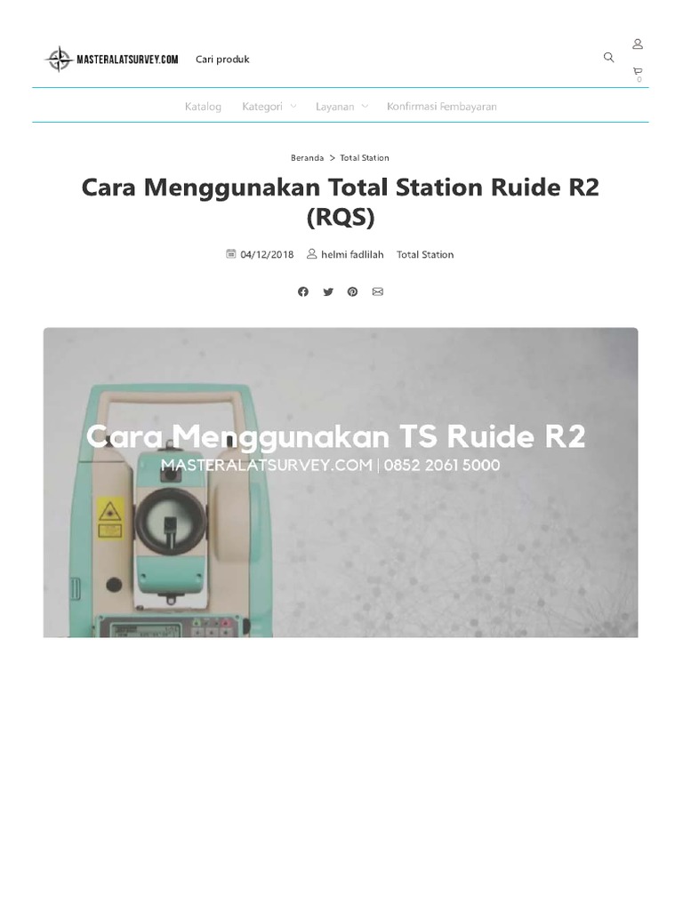 Cara Menggunakan Total Station Ruide R2 Lengkap Gratis | PDF