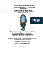 Plataforma pedagógica, como recurso didáctico de inter-aprendizaje en la formación académica y tecnológica de docentes y estudiantes. (Municipio de Chulumani)