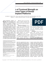 In Uence of Torsional Strength On Different Types of Dental Implant Platforms