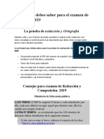 Todo Lo Que Debes Saber para El Examen de Redacción 2019