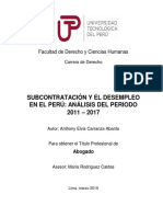 Subcontratacion y Desempleo en El Peru 2011 - 2017