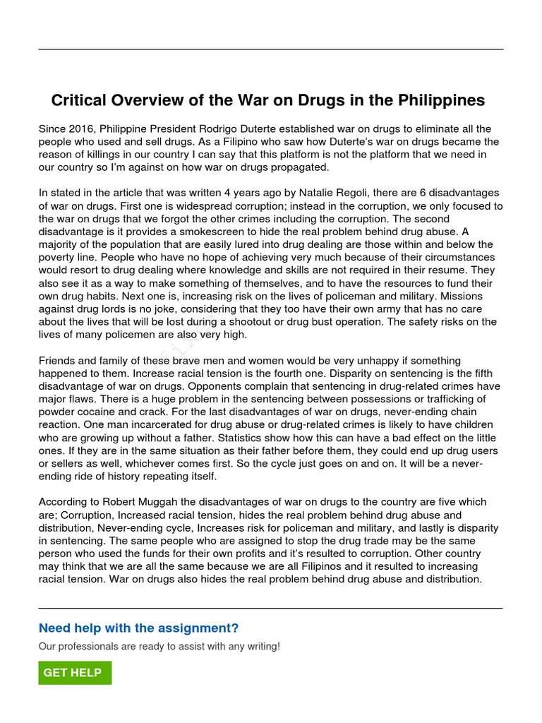 Overview of the Philippines' Drug War | PDF | War On Drugs | Rodrigo ...