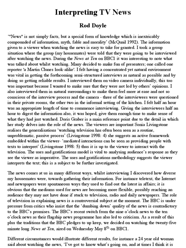Analyzing Audience Reactions to TV News | PDF | Politics