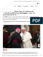 Avortement aux Etats-Unis _ le Vatican veut « rouvrir un débat non idéologique » sur « la protection de la vie »