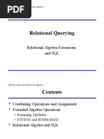 Relational Querying: Relational Algebra Extensions and SQL