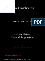 Basic Consolidation: by Josart B. Tubay, CPA, MBA