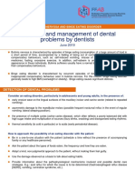 Detection and Management of Dental Problems by Dentists: June 2019