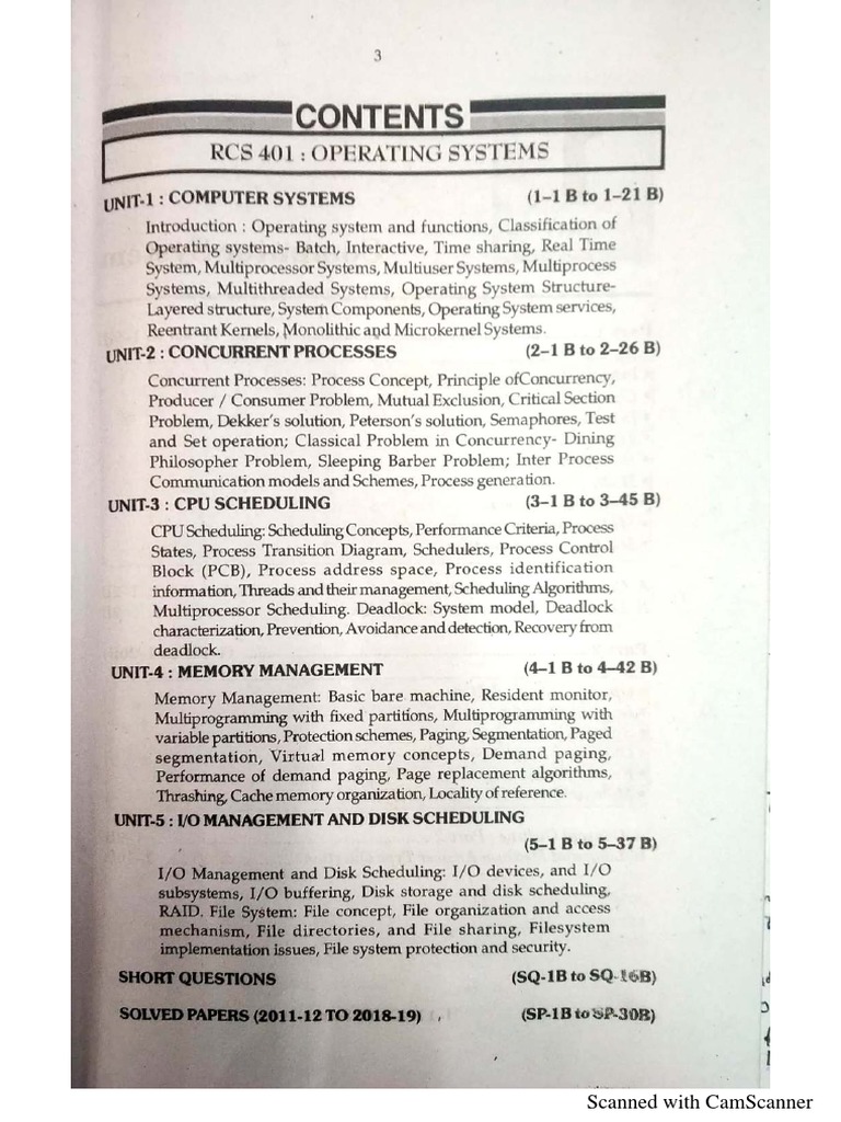 Operating System Quantum Book For Aktu Students | PDF