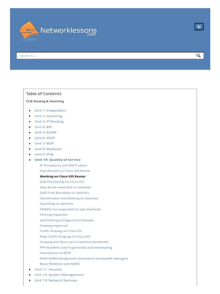 Quality of Service (QoS) Classification and Marking - Study CCNA