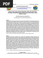 Analisis Penerapan Sistem Manajemen Mutu ISO 9001:2015 Terhadap Kinerja Biaya Mutu Pada Proyek UIN Sulthan Thaha Saifudin Jambi