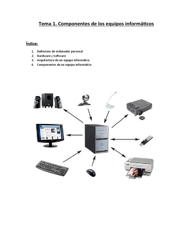Tema1 Los Componentes Informaticos | PDF | Hardware de la computadora ...