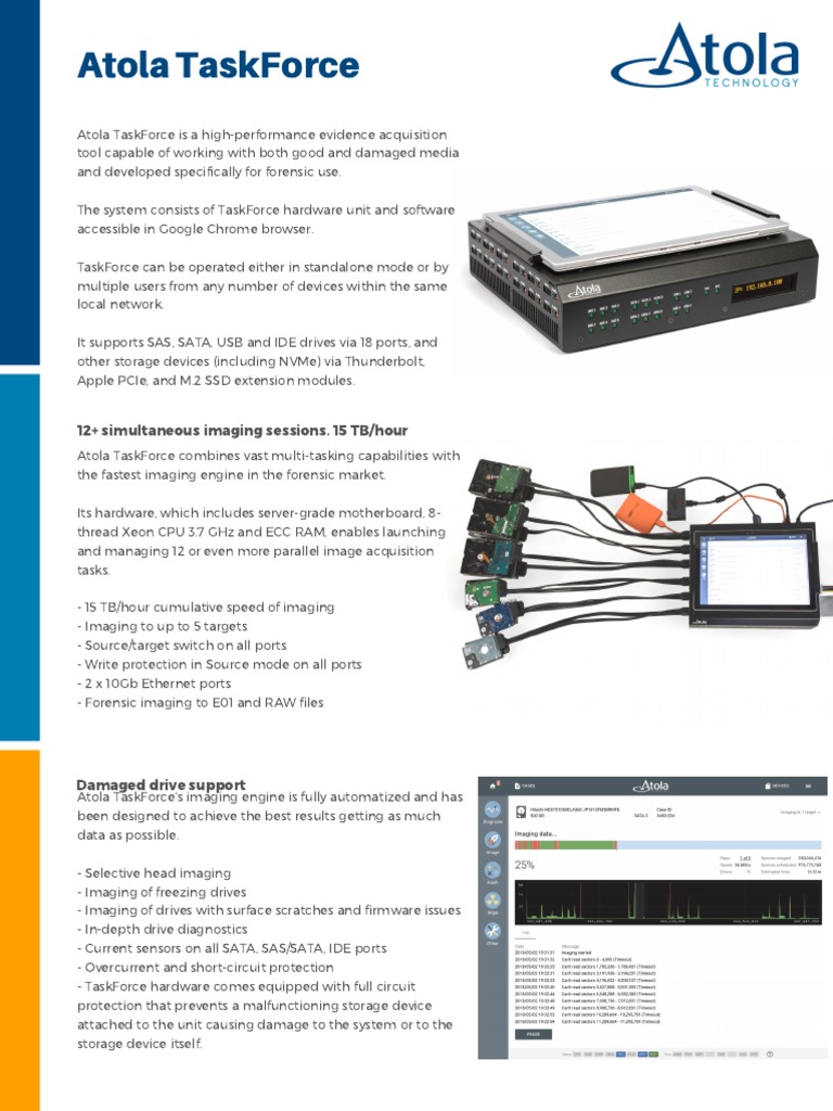 Atola TaskForce: Forensic Imaging Tool | PDF | Wi Fi | Office Equipment