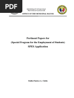 Pertinent Papers For SPES Application: (Special Program For The Employment of Students)