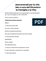 Itinerari Catecumenali per la vita matrimoniale a cura del Dicastero per i Laici, la Famiglia e la Vita