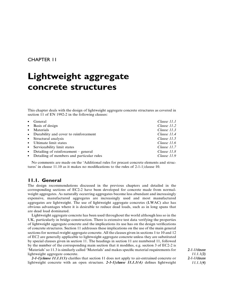 Chapter 11 Lightweight Aggregate Concrete Structures | PDF | Concrete ...