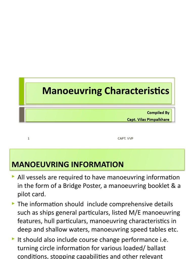 CP 1 - PPT 2 - Manoeuvring Characteristics | PDF | Ships | Rudder