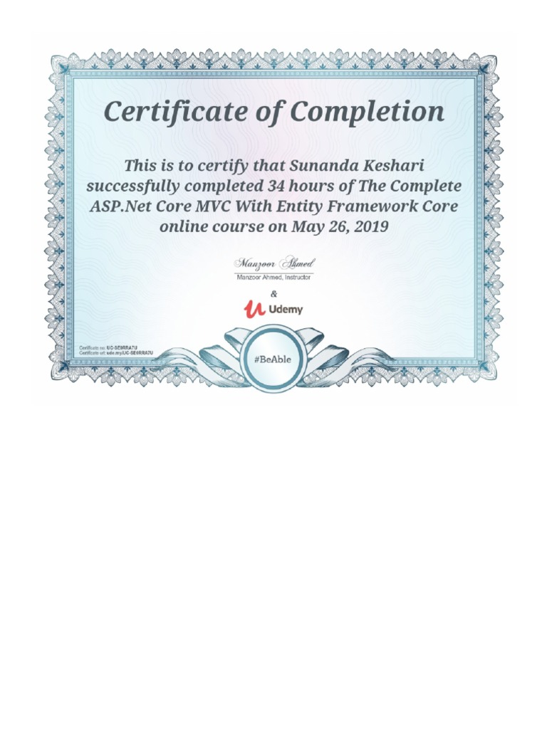 Udemy Certificate PDF | PDF