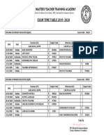 Exam Time Table 2019-2020