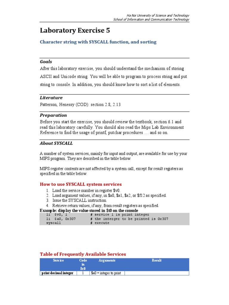 MIPS SYSCALL String Handling Lab | PDF | String (Computer Science ...