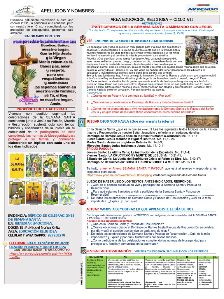 Semana Santa: Celebraciones y Reflexiones | PDF | Pascua de ...