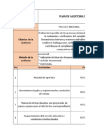 Plan de Auditoria. Proceso Misional Del Colegio Divino Niño