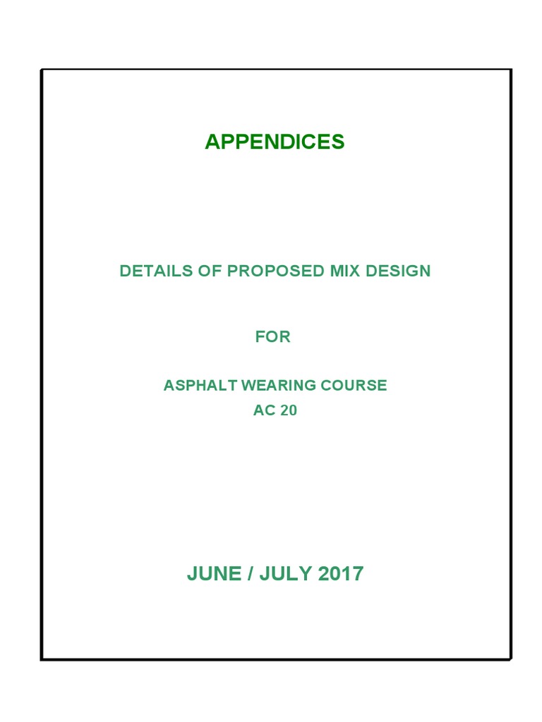 Appendix - Final Report - KAMULI | PDF | Asphalt | Concrete