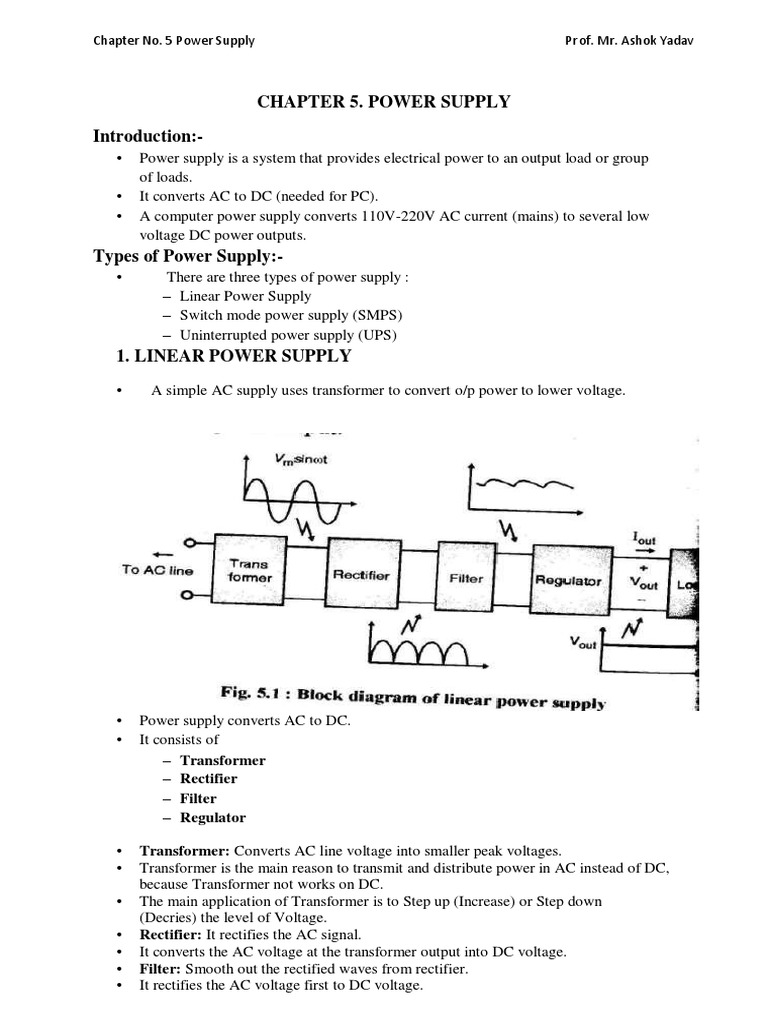 An Overview of Power Supply Types, Components, and Characteristics for Computer Systems PDF