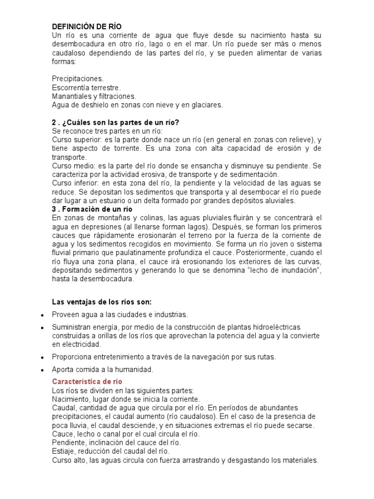 Definición de Río | PDF | Río | Hidrografía