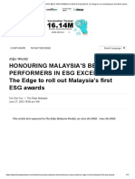 HONOURING MALAYSIA'S BEST PERFORMERS IN ESG EXCELLENCE - The Edge To Roll Out Malaysia's First ESG Awards - The Edge Markets
