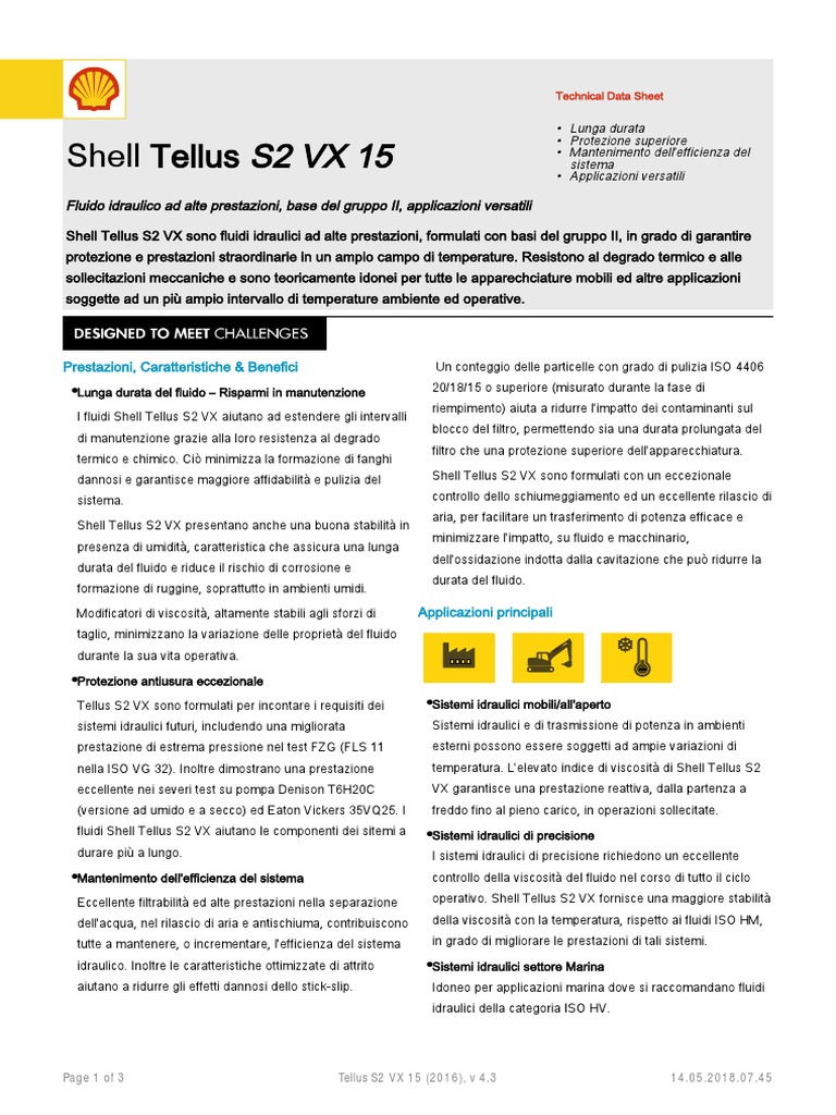 Shell Tellus S2 VX 15 - Pds | PDF