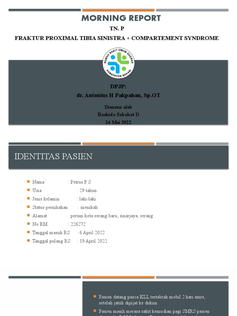 Case Repost Proximal Tibia Fracture Compartment Syndrome Pdf