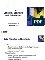 Variables, Constants and Calculations