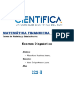 Matemática financiera: evaluación diagnóstica