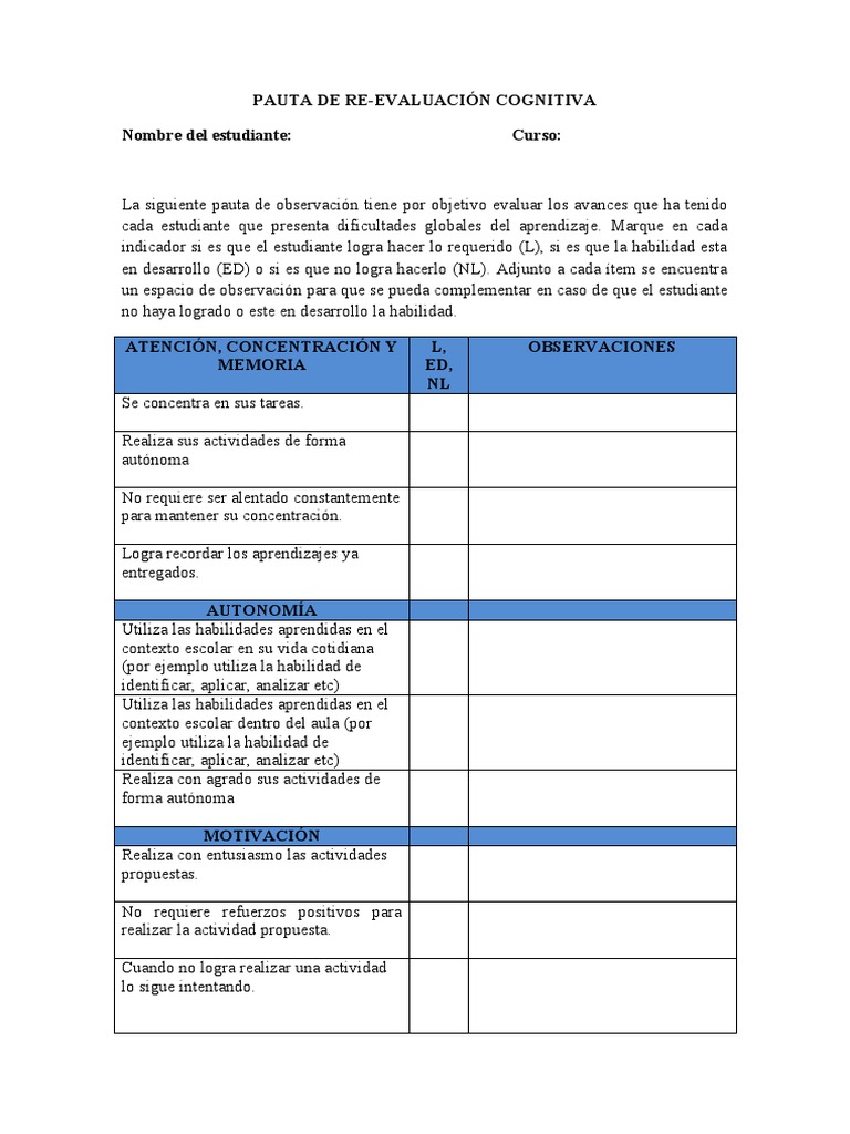 Pauta de Reevaluación Cognitiva | PDF | Crecimiento personal y ...