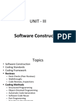 Unit - Iii: Software Construction