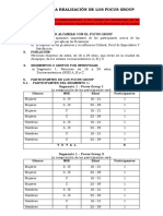 Ejemplo de Un Plan para La Realizacion de Los Focus Group