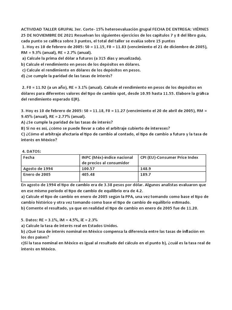 Finanzas Internacionales | PDF | Tipo de cambio | Tasa de interés real