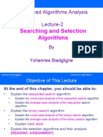 Advanced Algorithms Analysis Lecture-2: Searching and Selection Algorithms