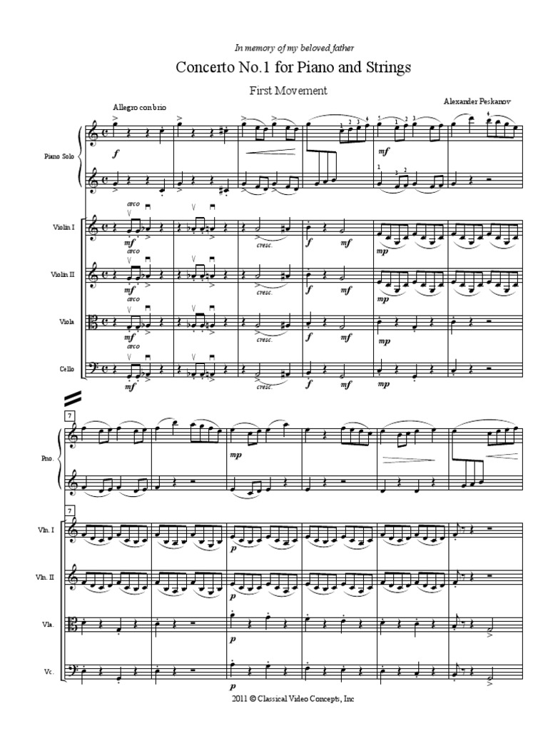 Concerto No1 Score 012917.compressed | PDF