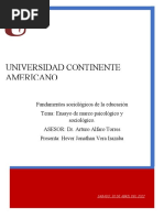 Ensayo de Marco Psicologico y Sociologico H. J. VERA